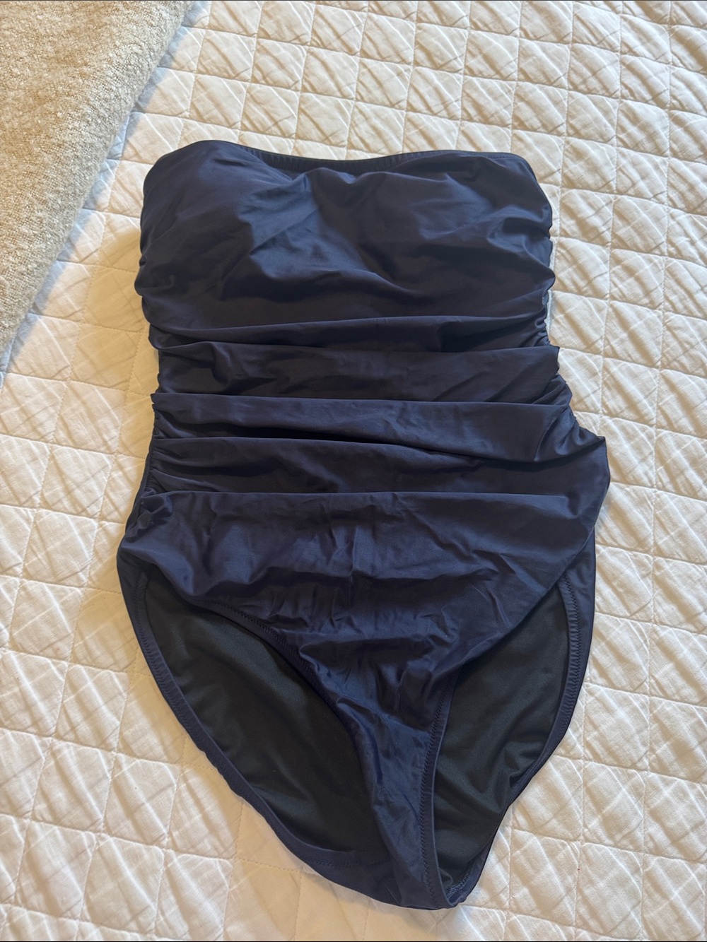 JCREW Gemma ruched bandeau one-piece women’s bathing suit